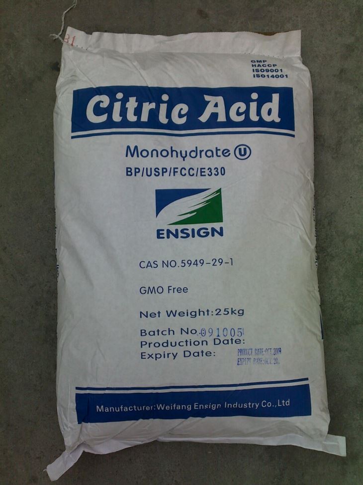 25kg Bag Citric Acid Monohydrate Price